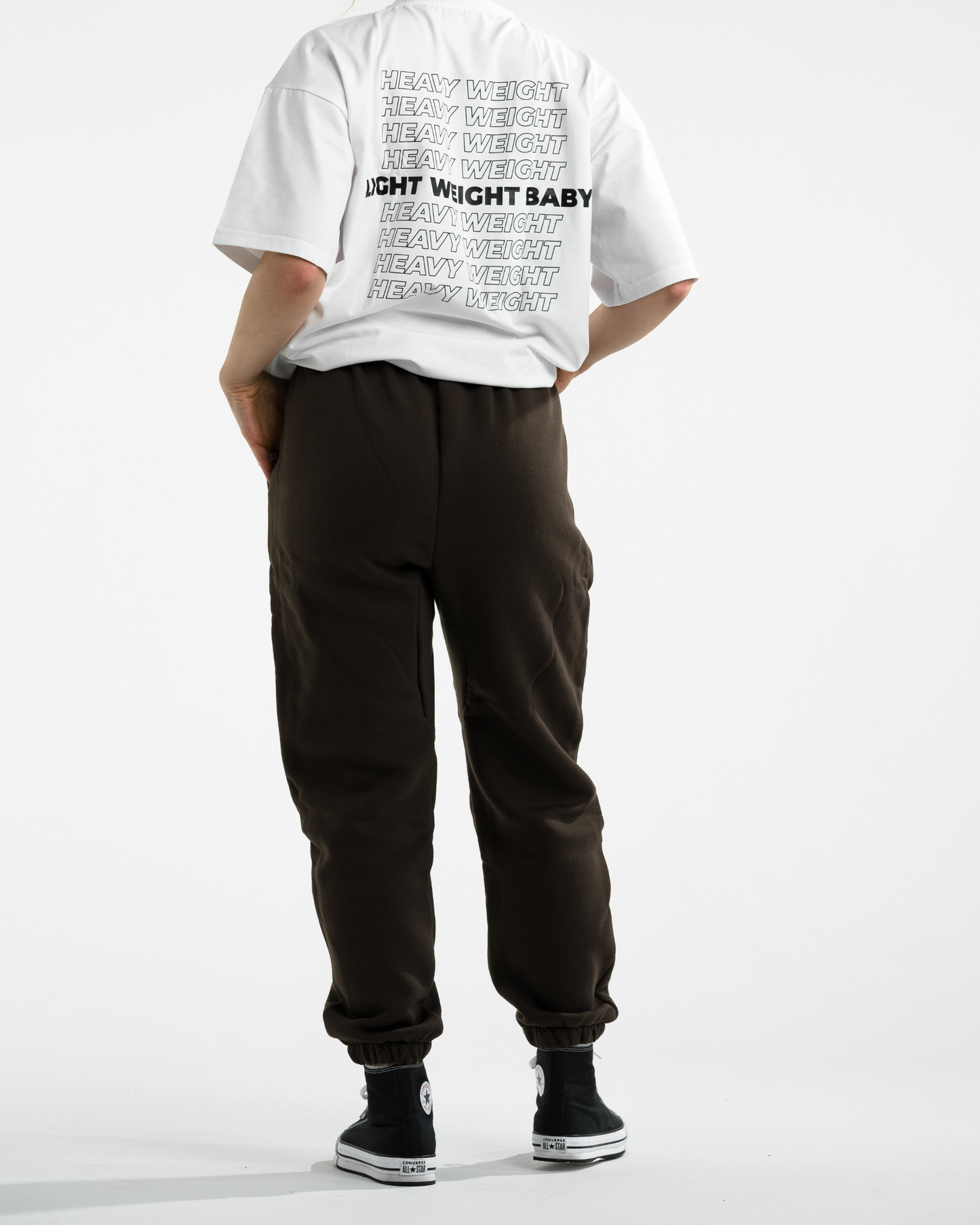 SWEATPANTS "LIFT HEAVY" - BROWN