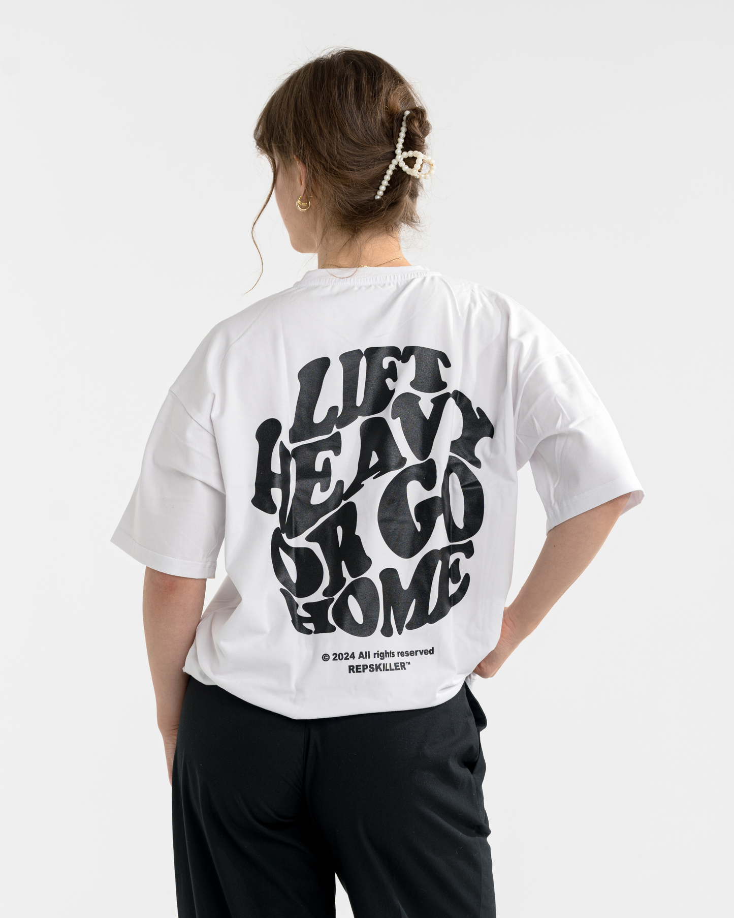 T-SHIRT "LIFT HEAVY" - WHITE