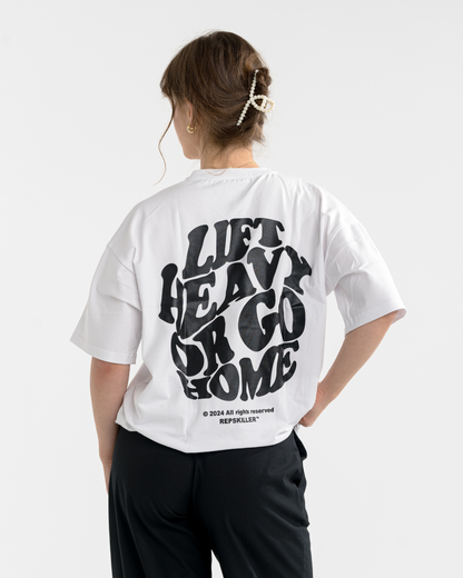 T-SHIRT "LIFT HEAVY" - WHITE