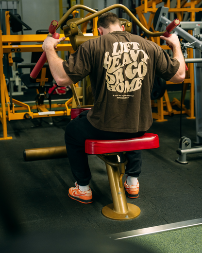 T-SHIRT "LIFT HEAVY" - BROWN
