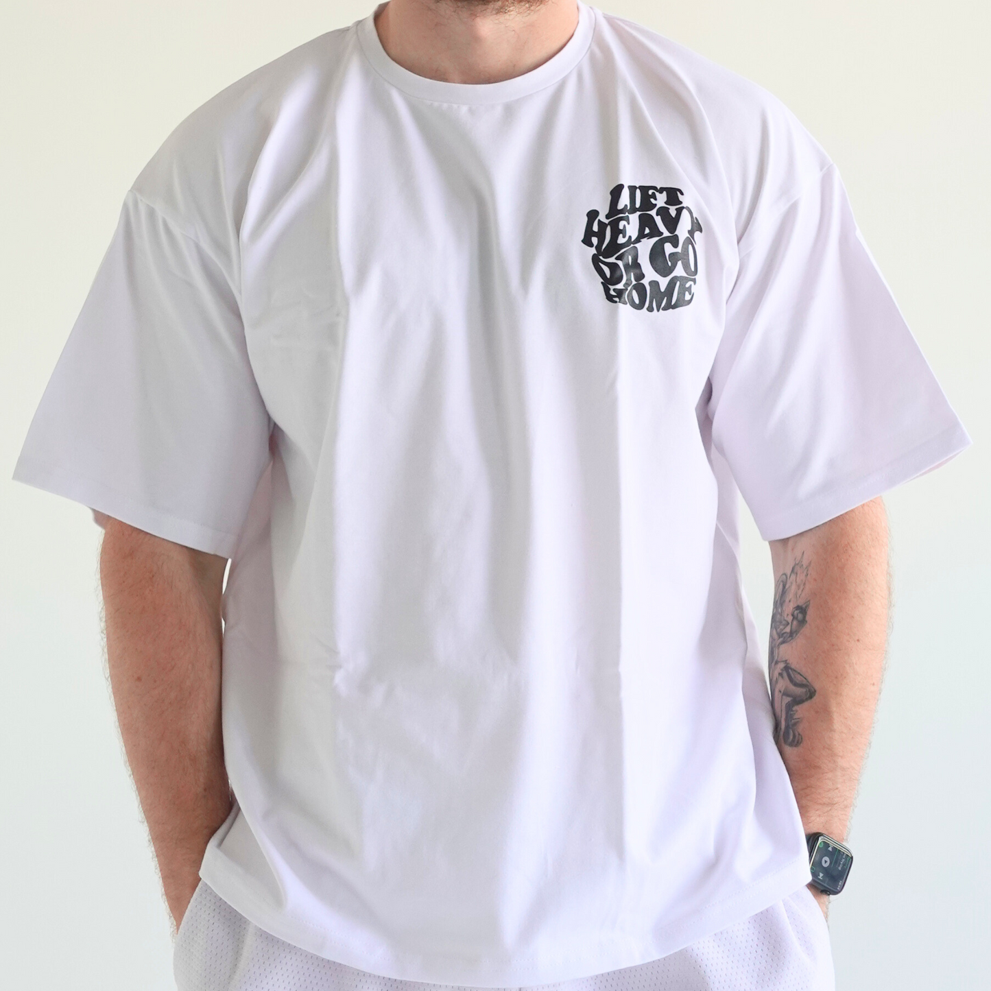 T-SHIRT "LIFT HEAVY" - WHITE